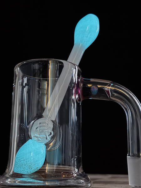6 Oz Gold Bangin mug with Opal and glow q-tip